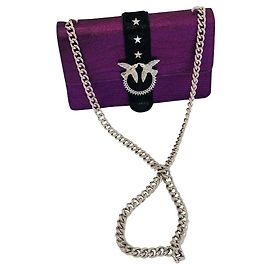 Borsa a tracolla Pinko Big Love Zebra viola, Nero Argento Porpora