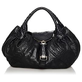 Fendi-Fendi Black Spy Leather Handbag-Black