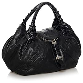 Fendi-Fendi Black Spy Leather Handbag-Black