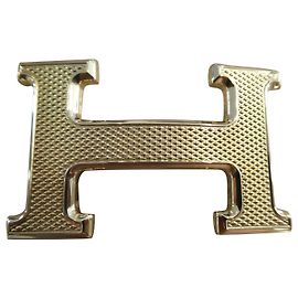 boucle de ceinture hermès acier doré guillochée Bijouterie dorée
