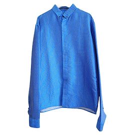 Haider Ackermann-SS17 Blaues Jacquard-Langarmhemd Blau