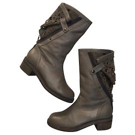 Haider Ackermann Lederstiefel Grau Grau