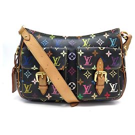 LOUIS VUITTON LODGE M HANDBAG40052 MURAKAMI MONOGRAM CANVAS SHOULDER STRAP Black