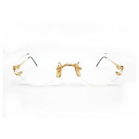 VINTAGE MUST DE CARTIER MOSTRA EM PLACA DE OURO + CAIXA DE ÓCULOS DE OURO Dourado