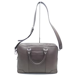 Lancel-HANDBAG LANCEL BRIEFCASE A08490 TAUPE LEATHER HAND BAG-Taupe