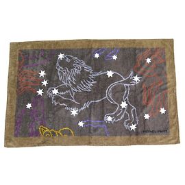Hermès DRAP DE PLAGE HERMES CONSTELLATIONS ZODIAC LION SERVIETTE BAIN BEACH TOWEL Marron