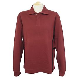 Hermès NUEVA CAMISETA HERMES POLO WINDSOT MANGAS LARGAS T36 S DE ALGODÓN BURDEOS Burdeos