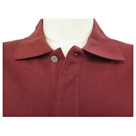 Hermès-NEW TSHIRT HERMES POLO WINDSOT LONG SLEEVES T36 S IN BURGUNDY COTTON-Dark red