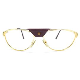 CORNICE PER OCCHIALI CARTIER PILOT SANTOS DUMONT CT0074S IN METALLO ORO D'oro