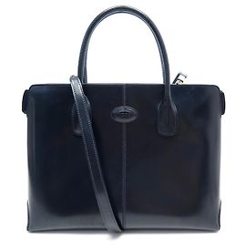 Tod's BOLSA TOD S D-BAG COM ALÇA DE OMBRO EM COURO AZUL MARINHO + CAIXA DE BOLSA DE MÃO Azul marinho