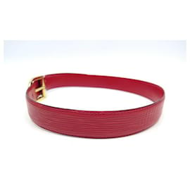 Louis Vuitton-BELT LOUIS VUITTON T70 IN RED EPI LEATHER GOLD METAL BUCKLE LEATHER BELT-Red