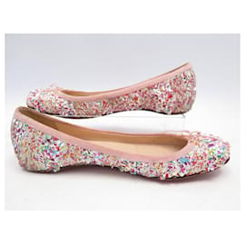 Christian Louboutin-CHRISTIAN LOUBOUTIN BALLERINAS SHOES 37 A SEQUINS MULTICOLORED SHOES-Multiple colors