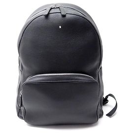 MONTBLANC MEISTERSTUCK SOFT GRAIN LARGE BACKPACK 113950 BLACK LEATHER BAG Black
