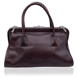 Prada-Brown Leather Doctor Bag Satchel Bag Handbag-Brown