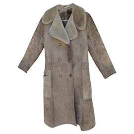 Autre Marque-vintage shearling coat, In a perfect condition-Light brown