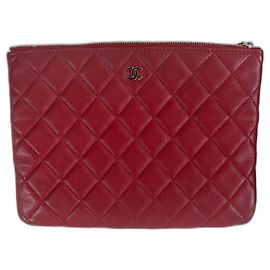 Chanel Clutch Rot Leder Rot