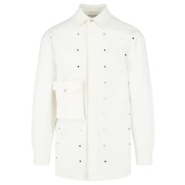 Giacca-camicia oversize di Bottega Veneta impreziosita Bianco