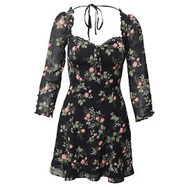 Robe Reformation Remi en Viscose Imprimée Noire Autre