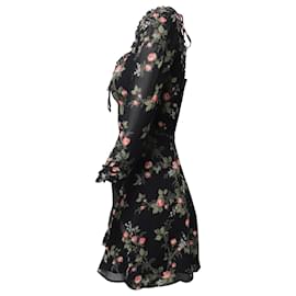 Reformation-Reformation Remi Kleid aus schwarzer bedruckter Viskose-Andere