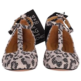 See by Chloé-Chloe – Flache T-Strap-Schuhe mit Leopardenmuster aus mehrfarbigem Canvas-Mehrfarben