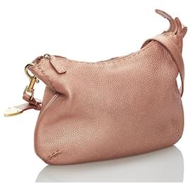 Fendi-Sac à bandoulière en cuir Selleria-Rose