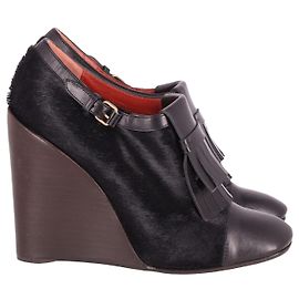 Bottines compensées Marc Jacobs en fourrure noire Noir