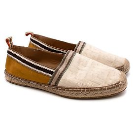 Fendi Mustard suede & FF canvas espadrilles White Cream