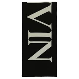 Lanvin-Lanvin Logo Wool Scarf-Black