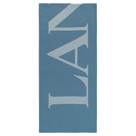 Lanvin-Lanvin Logo Wool Scarf-Blue