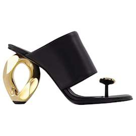 JW Anderson-Diamond Sandals in Black Leather-Black