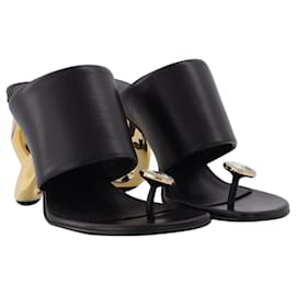 JW Anderson-Diamond Sandals in Black Leather-Black