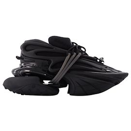 Balmain Sneakers Unicorn in Neoprene e Pelle Nera Nero