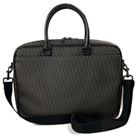 Yves Saint Laurent-Canvas Business Bag-Brown