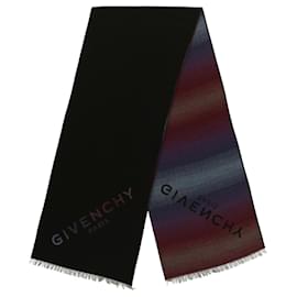 Givenchy-Givenchy Logo Wool Scarf-Black