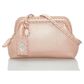 Fendi-Sac à bandoulière en cuir Selleria-Rose