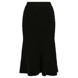 Bottega Veneta-Wool midi skirt-Black