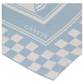 Lanvin-Lanvin Checkered Wool Scarf-Blue