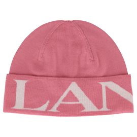 Lanvin gorro de lã com logo dobrado Rosa