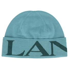 Lanvin-Lanvin Folded Logo Wool Beanie-Green