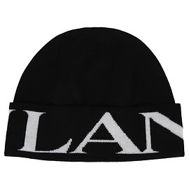 Lanvin gorro de lã com logo dobrado Multicor