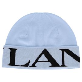 Gorro de lana con logo doblado de Lanvin Multicolor