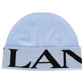 Lanvin-Lanvin Folded Logo Wool Beanie-Multiple colors
