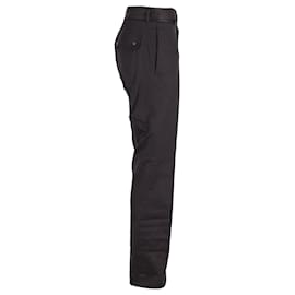Yves Saint Laurent-Yves Saint Laurent Tom Ford for YSL Rive Gauche Slim Fit Trousers in Black Cotton-Black