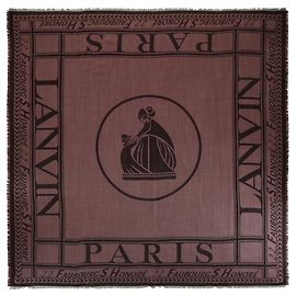 Sciarpa in lana con logo Lanvin Rosso
