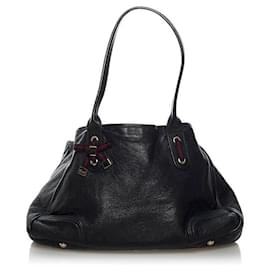 Gucci-Medium Leather  Princy Tote Bag -Black