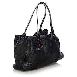 Gucci-Medium Leather  Princy Tote Bag -Black