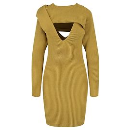 Vestido de canalé de Bottega Veneta Amarillo