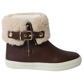 Botas de chuva Burberry Skillman Ankle Weather em couro marrom Marrom