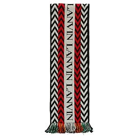Sciarpa in lana con frange a righe Lanvin Multicolore
