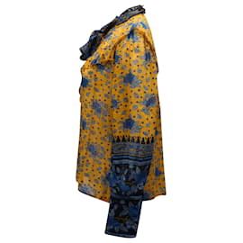 Ulla Johnson-Ulla Johnson Pussy Bow Blouse in Yellow Print Cotton-Other